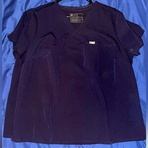 FIGS Catarina One Pocket Scrub Tops - Navy